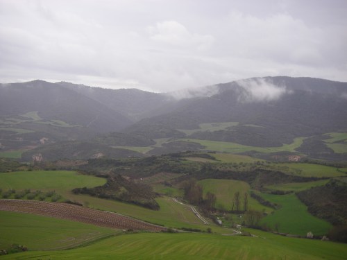 Perspectiva que se observa desde la población de Cirauqui