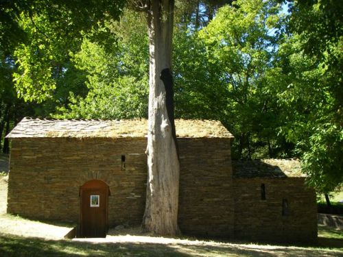 Samos. Capilla de un Monasterio Mozárabe y árbol centenario. 